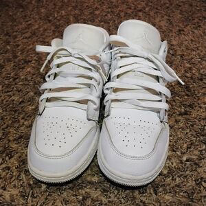 Jordan White Leather Sneakers Classic Design